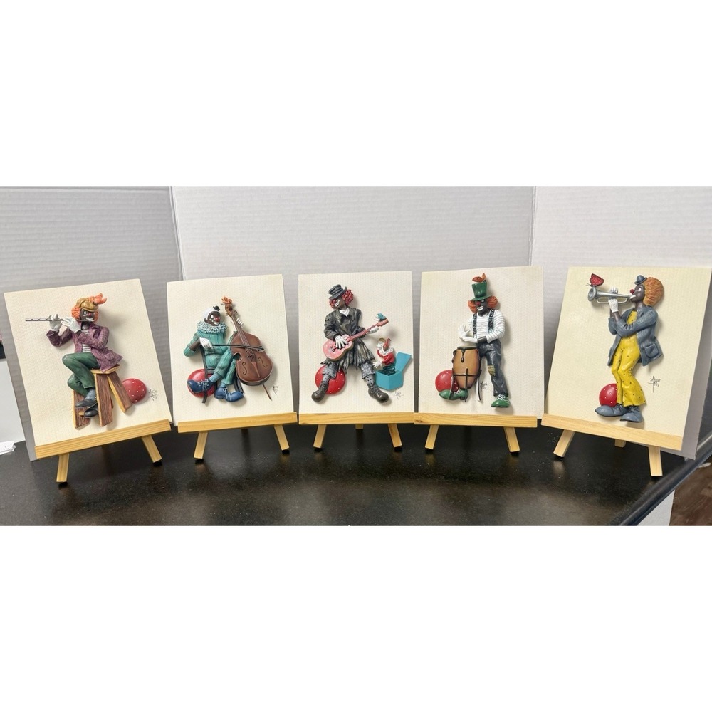 Annie Lee 2003 Jazz Musicians 3D Art Set of 5 NOS Original Boxes Signed